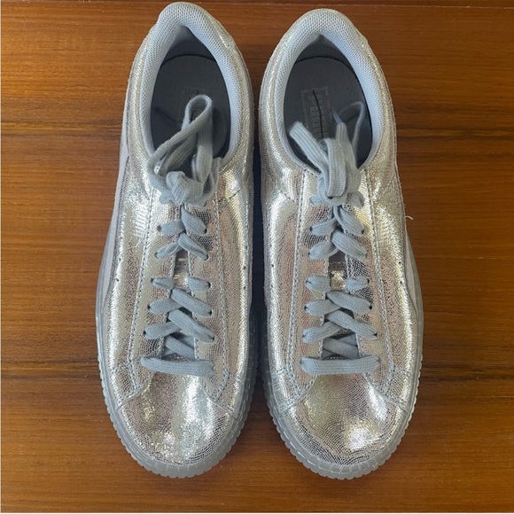 Puma Silver Glitter Platform Sneakers, NWOB - Picture 4 of 15